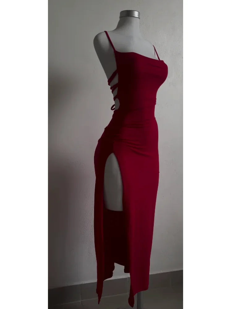 2026 Explosive New Summer Dress High Sensibility Halter Strap Spice Girl Bodycon Hip-Hugging Dress for Party Clubwear