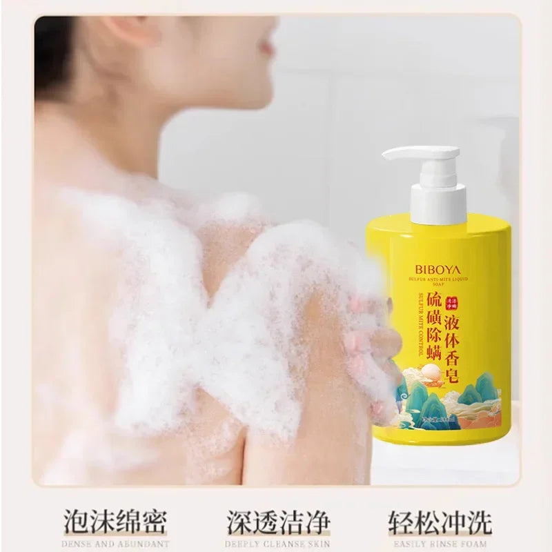 500ml Sulfur Mite Removal Liquid Soap Body Wash Cleaning Large Bottle Body Cleansers Shower gel