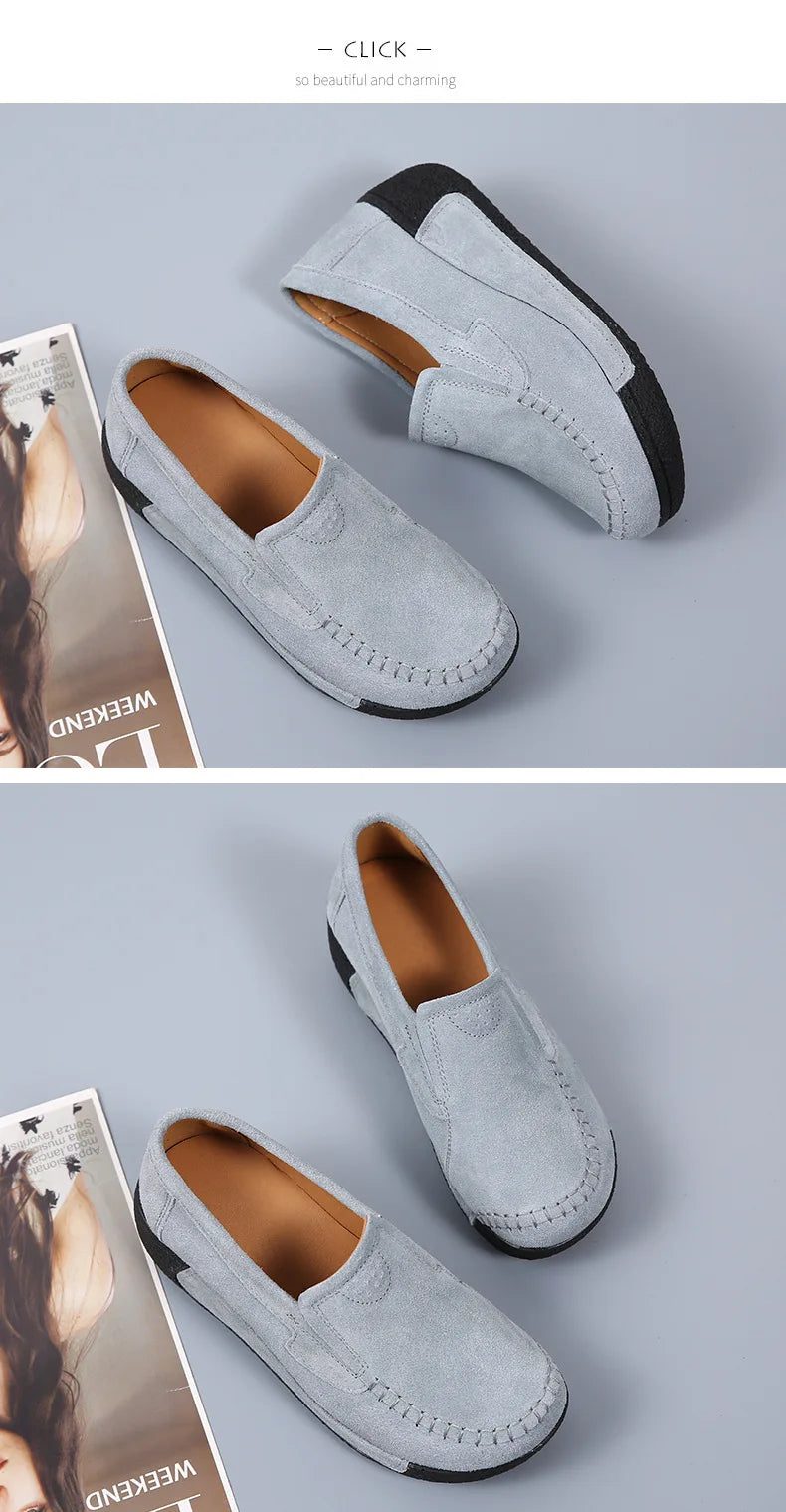 2022 Spring Autumn Women Flats Platform Loafers Ladies Genuine Leather Comfort Wedge Moccasins Orthopedic Slip On Casual Shoes