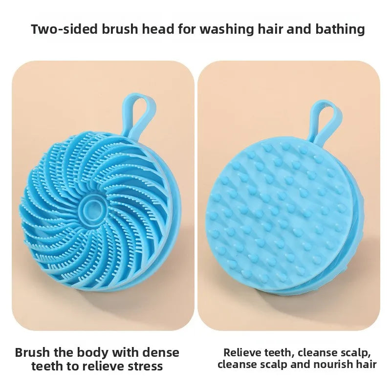 Silicone double-sided bath brush, painless bath artifact, two-in-one shampoo and massage brush, no pain, no skin bath brush
