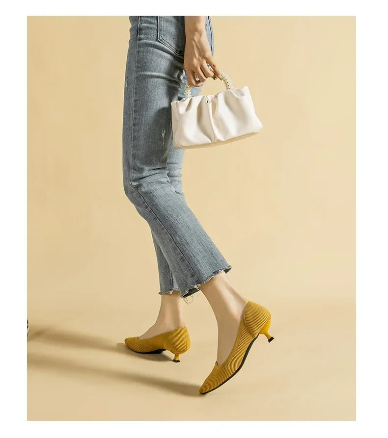 Women's Solid Color Flat Shoes Casual Fashion Breathable Non Slip Rubber Sole Pointed Non-Slip Comfortable Spring and Autumn
