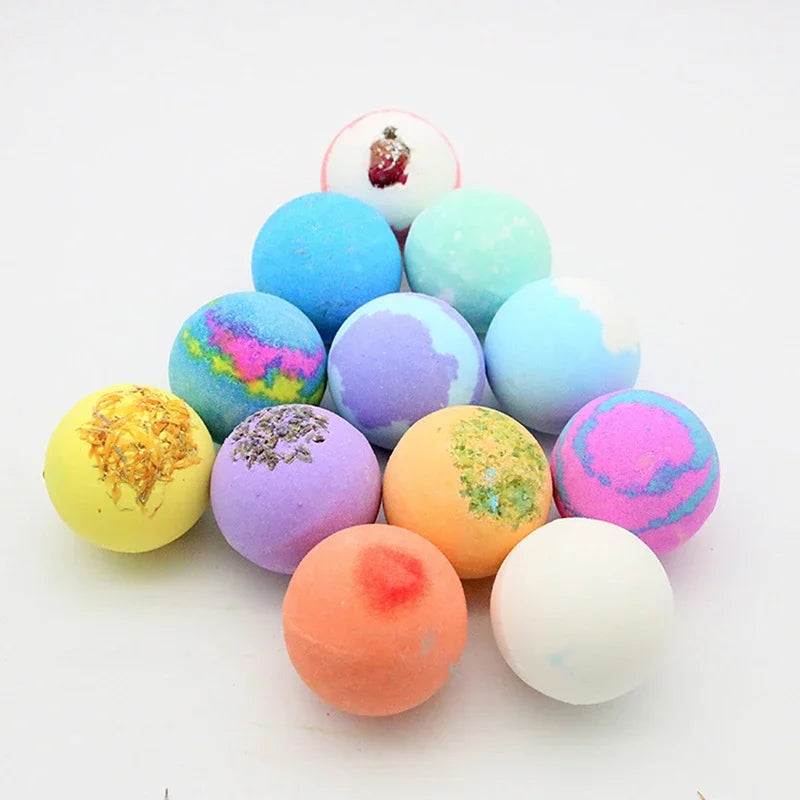 12Pcs/set Bath Bubble Ball Kit Essential Oil Bath Salts Skin Care Exfoliating Moisturizing Shower Bath Balls Accessories