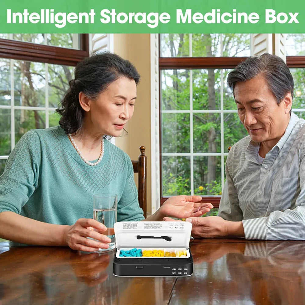 New Smart Pill Dispenser Medicine Pill Box Organizer For 7 Days Organizer Container Intelligent Alarm Home Pill Box With Timer
