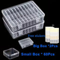 14/30 Grid Transparent Plastic Storage Box, Stackable Organizer With Sticker, Container For Beads, Jewelry, Crafts And Home Orga