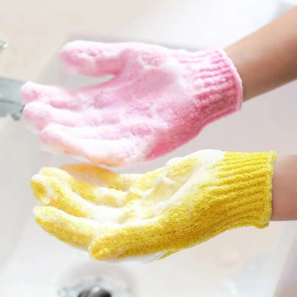1pcs Reversible Exfoliating Shower Gloves Body Scrub Gloves, Cleansing Tools Bath Towel Bath Products Back Scrub Spa Accessories