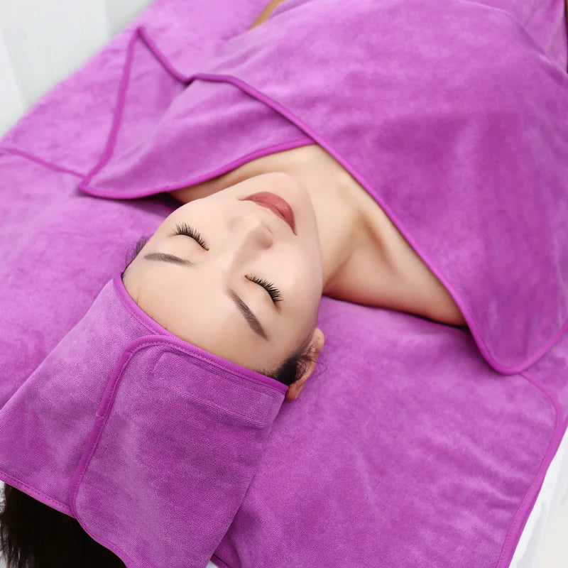 3 Pcs/Set SPA Beauty Salon Towel Thicken Microfiber Towel Set Headband+Chest+Pillow Towel Skin Management Bed Linen Accessories