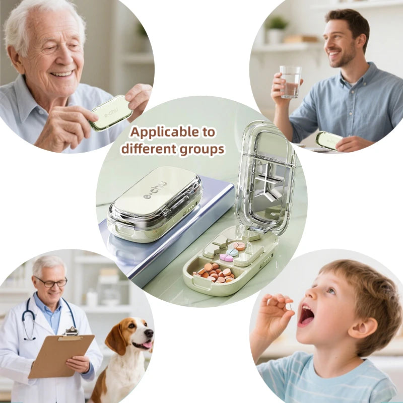 3 in 1 Upgraded Pill Cutter Precise Multi-Pill Divider Adjustable with Centering Device for Tablets Portable Travel & Home Use