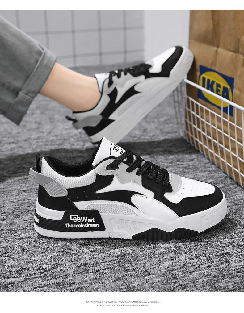 Men's Board Shoes Outdoor Casual Sports Walking Shoes Anti-slip Breathable Vulcanized Shoes Thick Sole Fashion Student Shoes