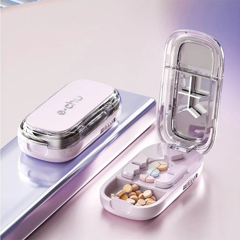 3 in 1 Upgraded Pill Cutter Precise Multi-Pill Divider Adjustable with Centering Device for Tablets Portable Travel & Home Use