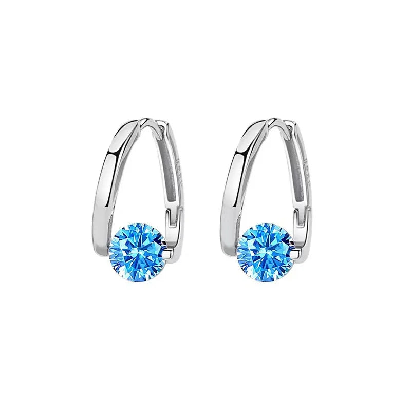 Korean Fashion Zircon Drop Earrings For Women Jewelry 2026 Trending New Luxury Women's Geometric Hoop Earrings Pendientes Gifts