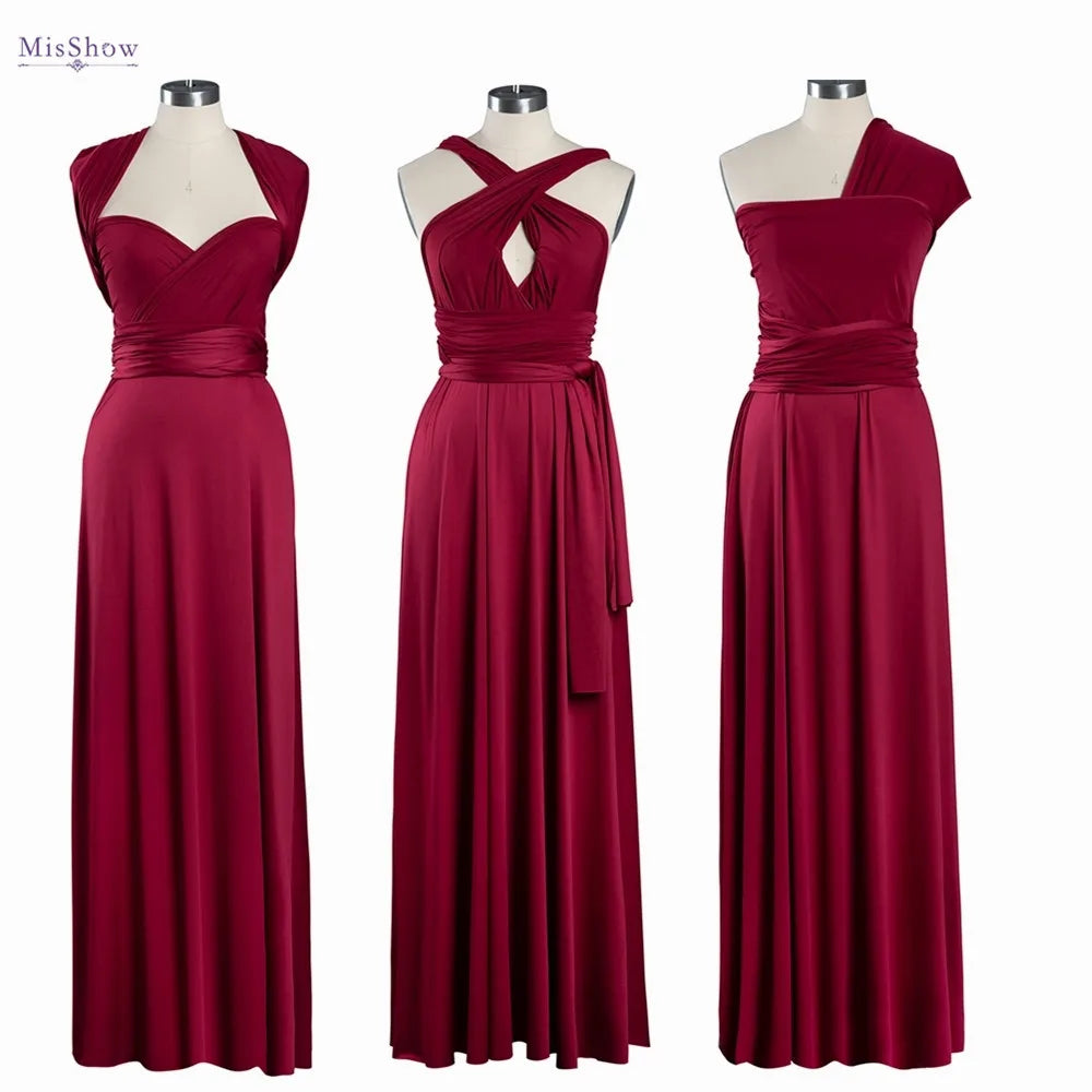 Plus Size Bridesmaid Dresses Women 2023 Infinity Dress Convertible Sexy Backless Multiway Milk Silk Wedding Evening Party Gowns