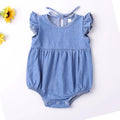 Baby Girls Rompers Toddler Ruffles Romper Cotton Denim Fly Sleeveless Summer Bodysuit Sunsuit Outfits Newborn Infant Jumpsuit