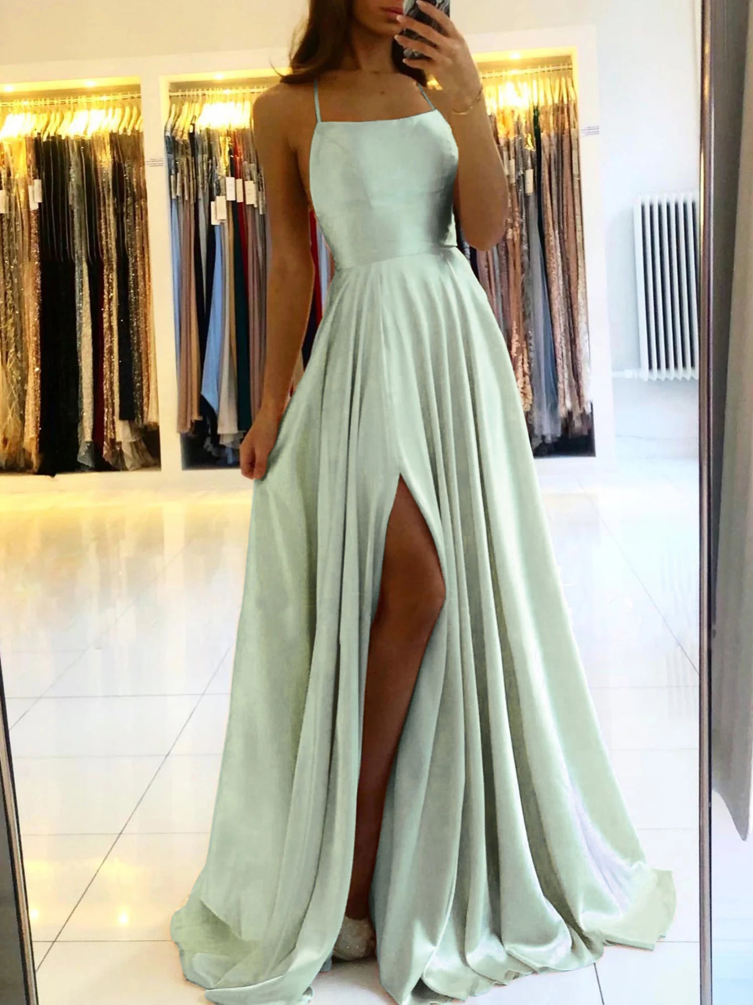 Navy Blue Bridesmaid Dress For Weddings Woman Guest 2026 Sexy Spaghetti Straps Split Prom Party Gowns Long Maid Of Honor Dresses