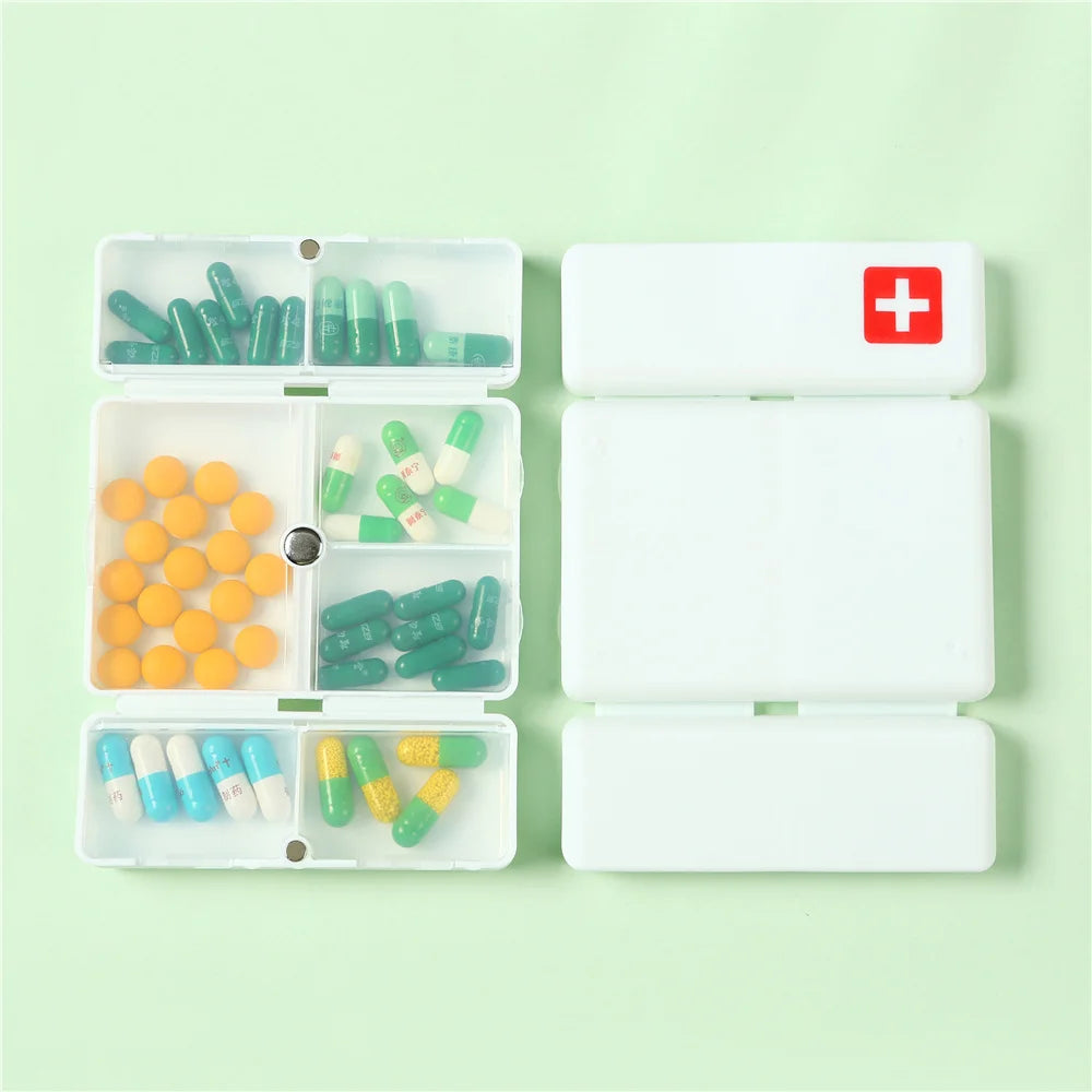 1PC Weekly Pill Box 7 Days Foldable Travel Medicine Holder Pill Box Tablet Storage Case Container Dispenser Organizer Tools