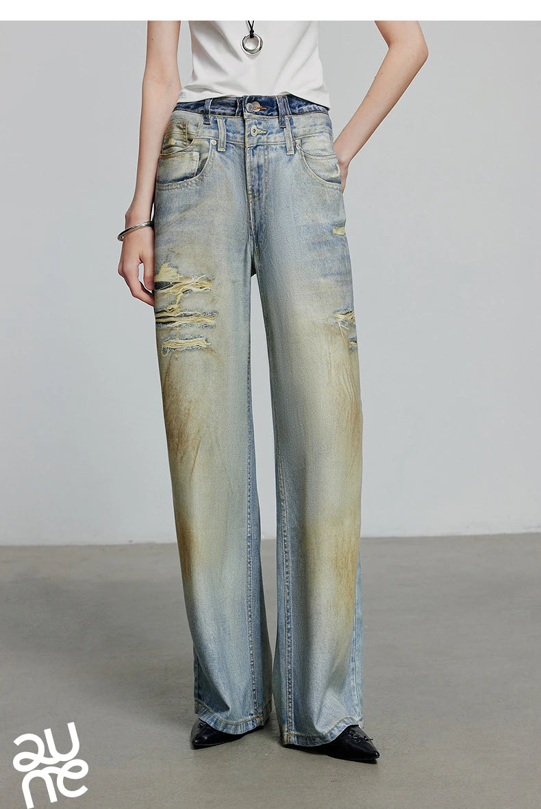 TOYOUTH Women Denim Jean 2025 Spring New Long Pants 8518053