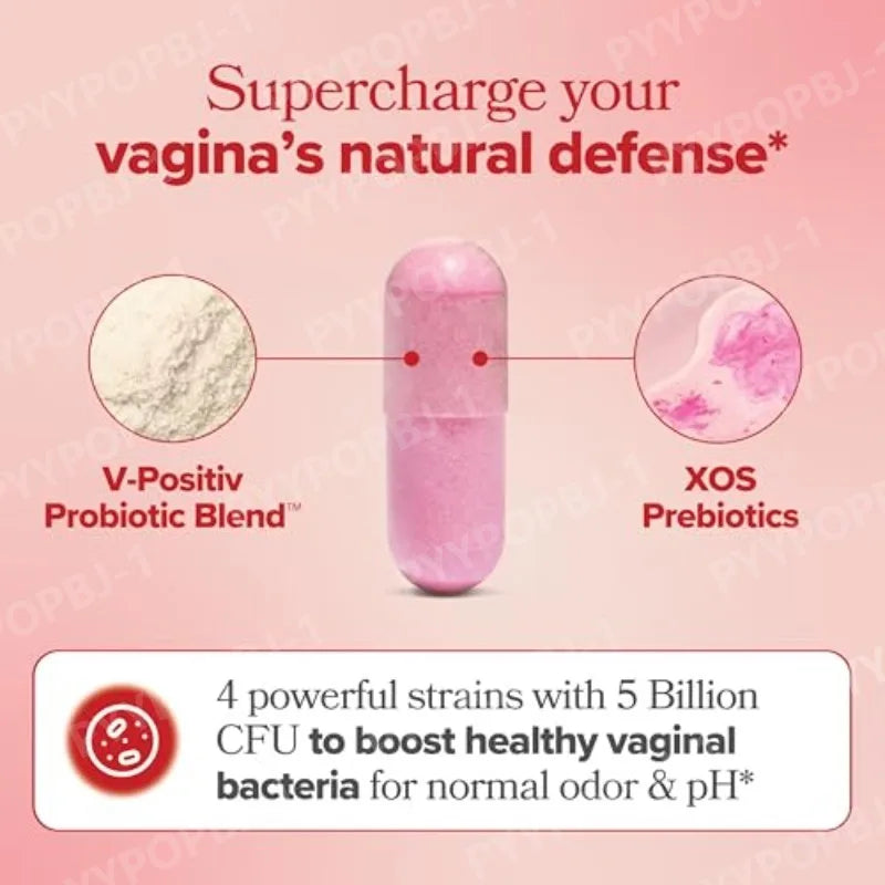 Women's Probiotic Capsules  with Lactobacillus & Prebiotics for Gut and PH Balance  Promote Healthy Flora 60 Pieces