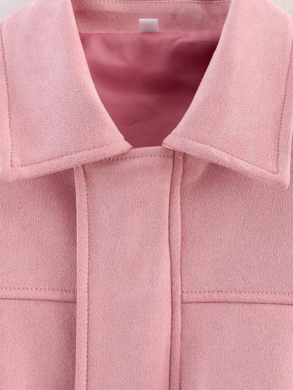 TFMLN Women Suede Bomber Jacket Spring New Fashion Long Sleeve Zipper Oversize Solid Bomber Coat Chic Lady 2025 Streetwear