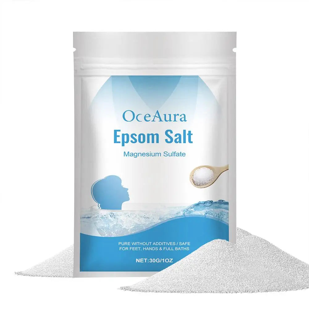 30g Salt Magnesium Sulfate Moisturizing Exfoliating Muscle Detox Bath Pure Feet Relief Natural Relaxation Care Hands Body S N1J9