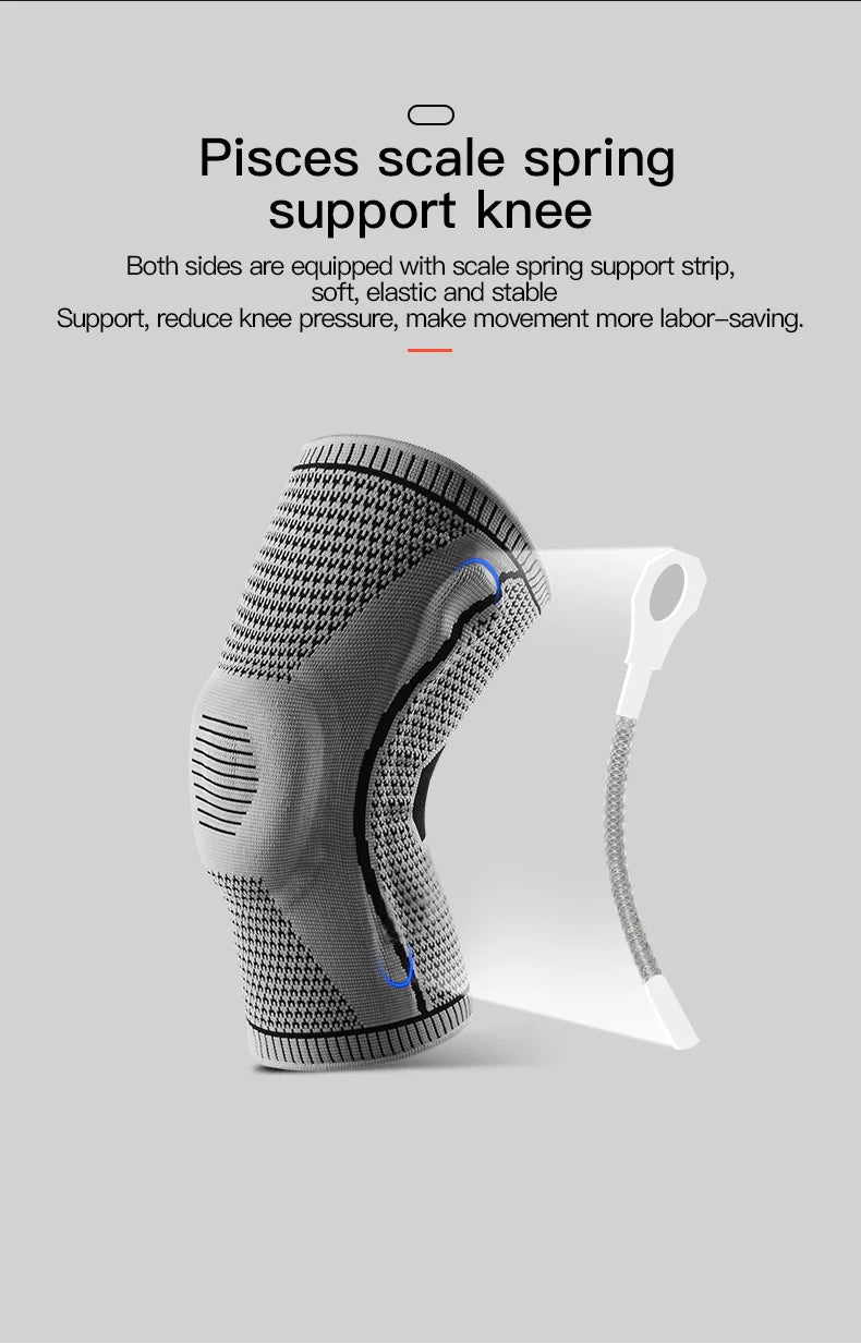 1 PC Knee Pads Strap Patella Medial Support Meniscus Silicone Compression Protection Sport Knee Braces Basketball Running Prot