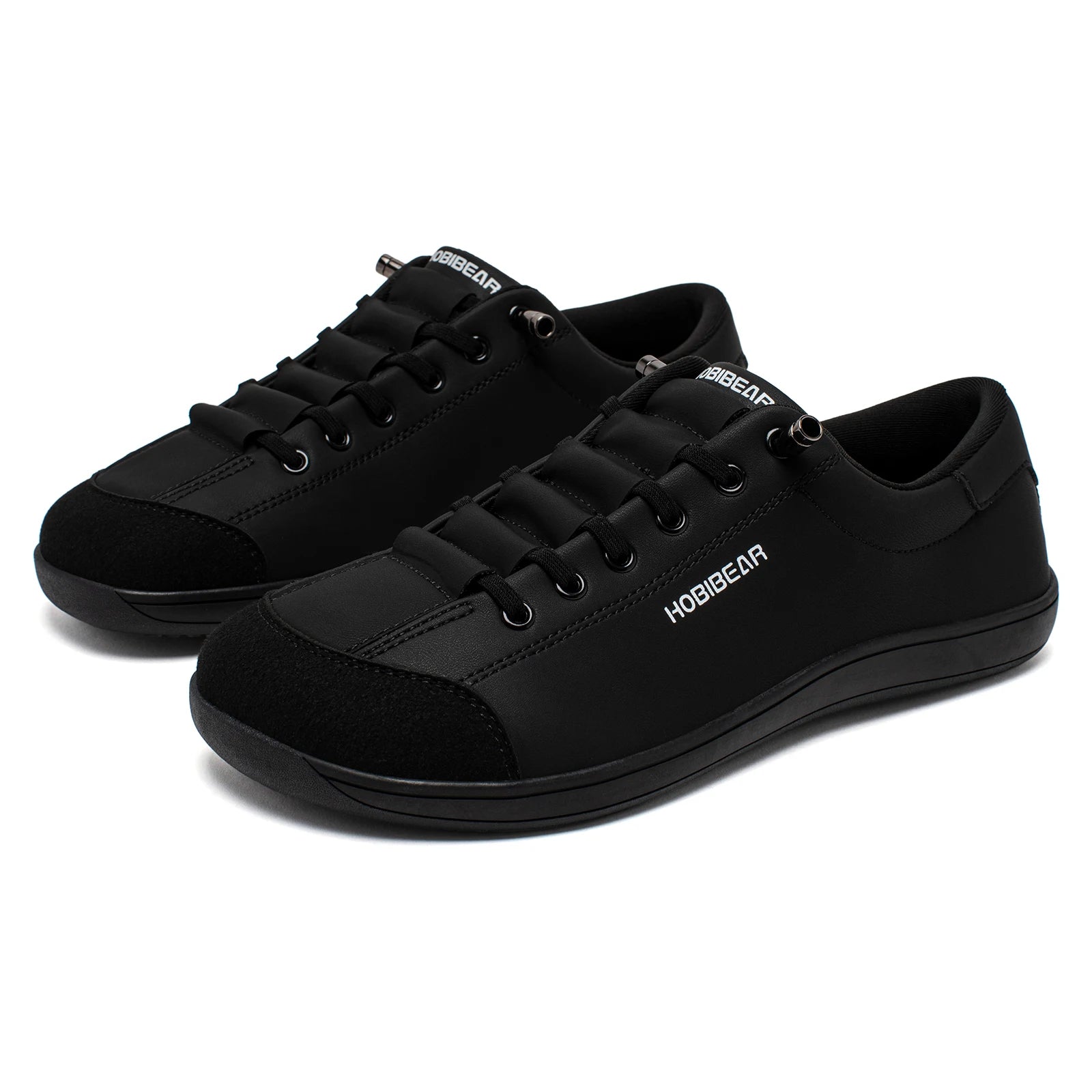 HOBIBEAR Unisex Barefoot Wide Toe Shoes Women Men Artificial Leather Minimalist Sneakers Adjustable Slip On Walking Shoes