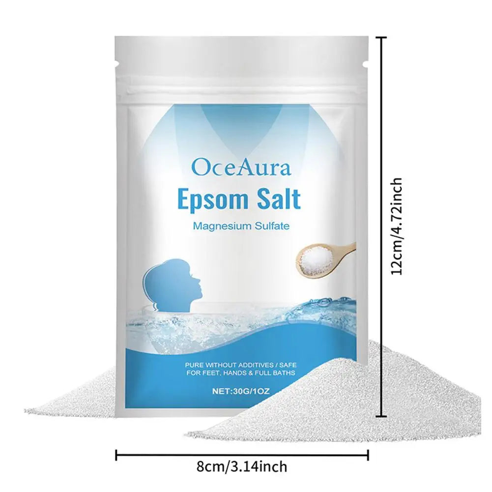 30g Salt Magnesium Sulfate Moisturizing Exfoliating Muscle Detox Bath Pure Feet Relief Natural Relaxation Care Hands Body S N1J9