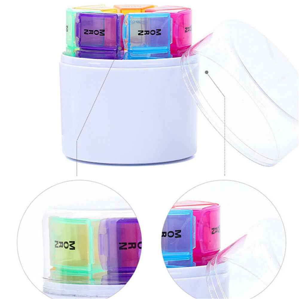 Weekly Pill Organizer 4 Times a Day, 7 Day Pill Cases,Portable Pill Box Medicine Organizer for Pills Vitamin Fish Oil Supplement