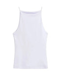 Women's Solid Color Halter Tank Top Sleeveless Vest Thin Straps Camisole Summer Casual Fashion Wear
