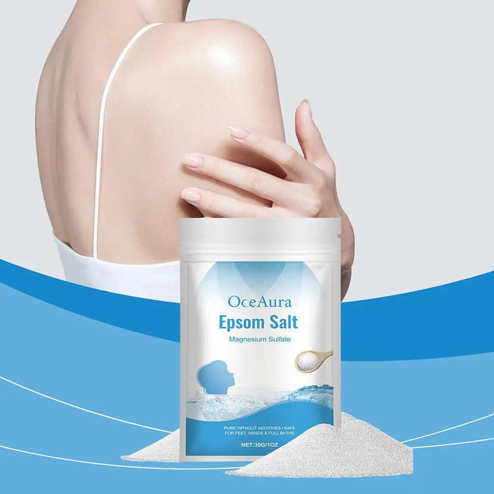 30g Salt Magnesium Sulfate Moisturizing Exfoliating Muscle Detox Bath Pure Feet Relief Natural Relaxation Care Hands Body S N1J9