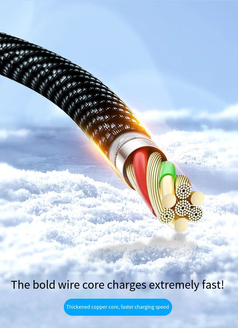 HOMEFISH 60W USB-C Super Fast Charging Cable with Digital Display, Braided Anti-Fracture Wire, Maximum Compatible with 120W