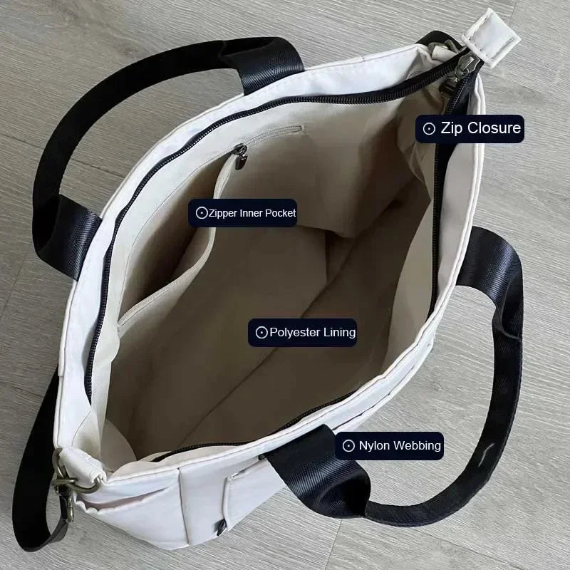 2024 New Casual Tote Large Capacity Shoulder Bag Nylon Waterproof Canvas Handbag Simple Fashion Messenger Bags for Schoolgirl
