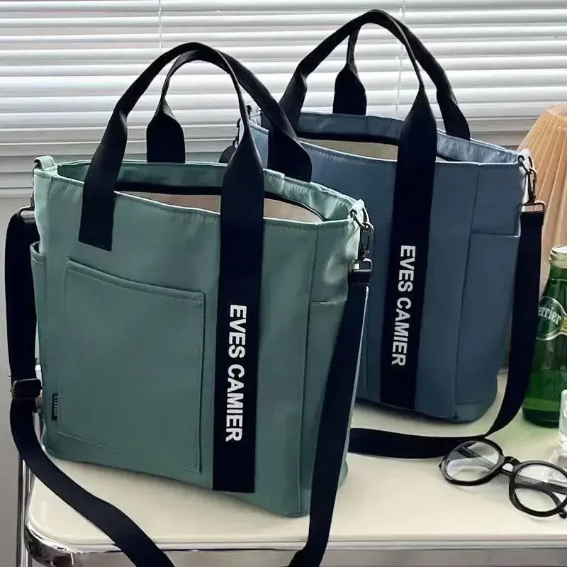2024 New Casual Tote Large Capacity Shoulder Bag Nylon Waterproof Canvas Handbag Simple Fashion Messenger Bags for Schoolgirl