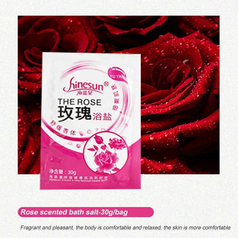 30g/bag Rose Bubble Bath Powder Foot Bath Crystal Mud Body Foot Skin Care SPA Bath Salt Exfoliation Scruber Bath Powder Lavander