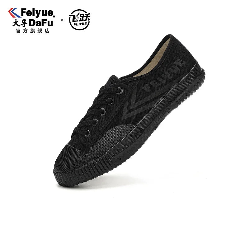 DaFu Flying Men's Athletic Shoes Long Distance Running Jump Far Field Event Canvas Sports Shoes Couple's Loafers Black Sneakers