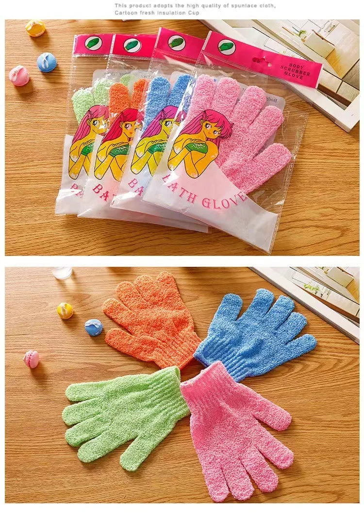 1pcs Reversible Exfoliating Shower Gloves Body Scrub Gloves, Cleansing Tools Bath Towel Bath Products Back Scrub Spa Accessories