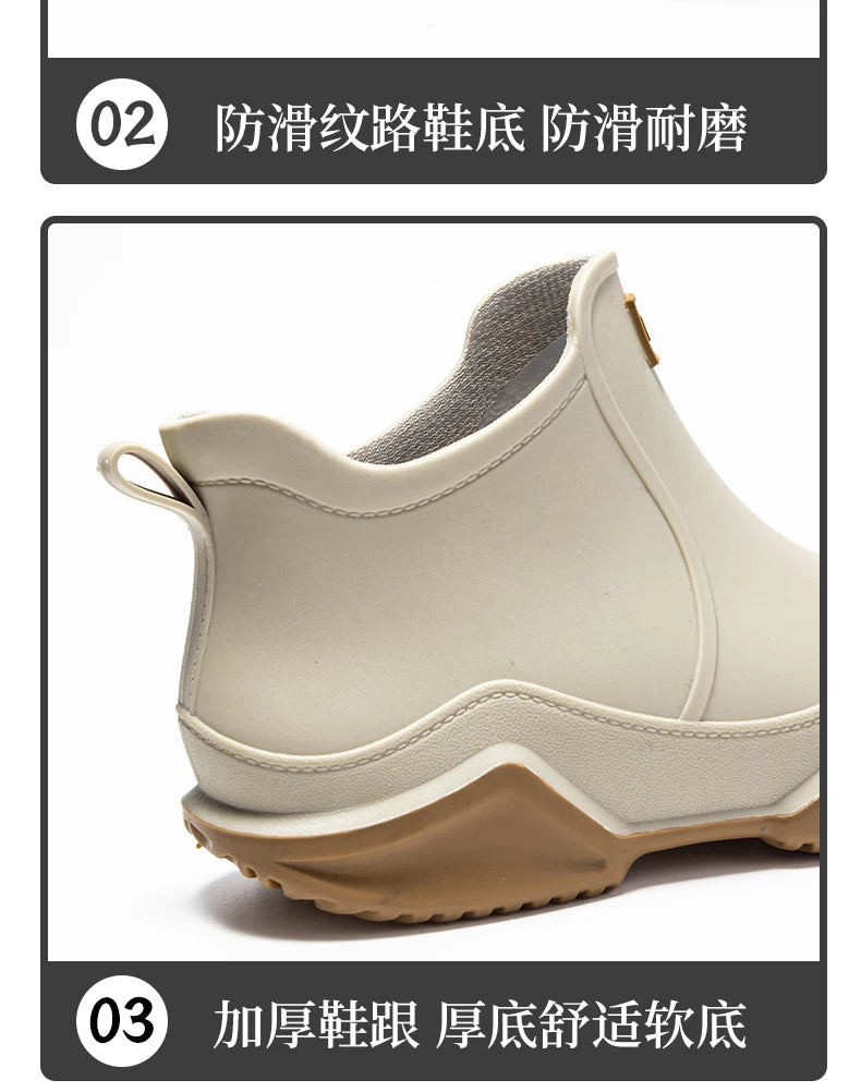 Low-cylinder Rain Shoes for Men and Women: Outdoor Fishing Waterproof Shoes, Stylish Style for Outdoor Wear, Rain Boots