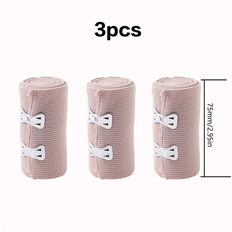 3/4Pack Adjustable Elastic Bandages Universal Fit Stretches to 177.77in Polyester for Wrist Ankle Foot Knee Support