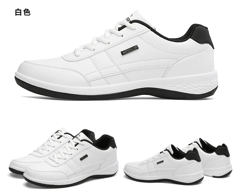 New Men Shoes Casual Shoes Leather Lace-Up Casual Sports Shoes Outdoor Wear-Resistant Vulcanized Shoes High-Quality Men Shoes