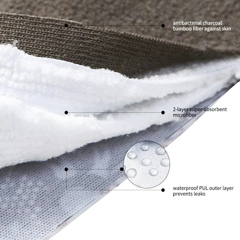 10pcs Reusable Menstrual Pads Female Breathable Heavy Flow Bamboo Charcoal Washable Sanitary Napkins Women cloth sanitary napkin