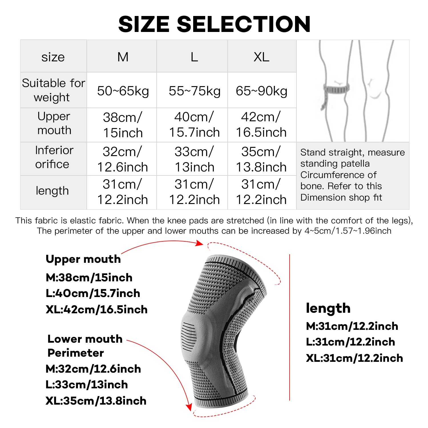 1 PC Knee Pads Strap Patella Medial Support Meniscus Silicone Compression Protection Sport Knee Braces Basketball Running Prot