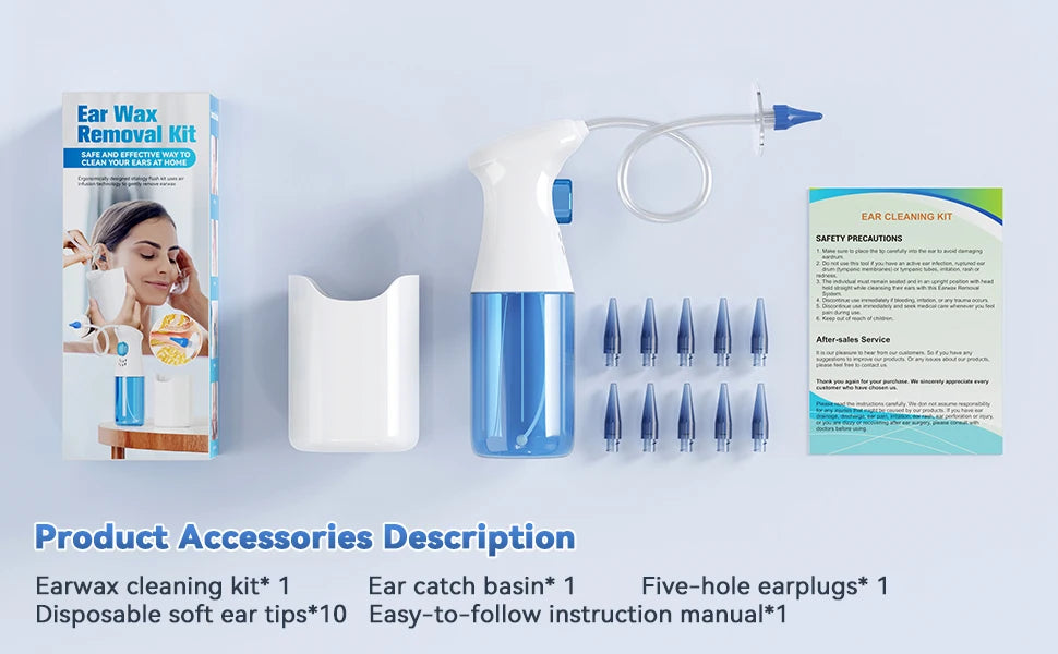 Ear Wax Removal Manual Ear Cleaner Water Cleaner Earwax Remover Kit Ear Irrigation Flushing System Ear Cleaning Kit Healthy Care