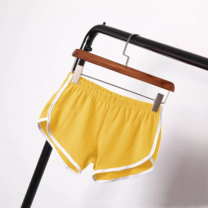 2026 Women's Summer Yoga Beach Shorts Sports Shorts Women's Home Casual Shorts Solid Color Fashion Candy Color Hot Pants Shorts