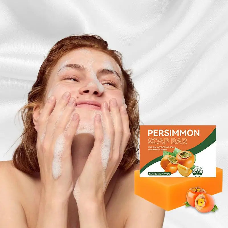 Persimmon Cleansing Soap Bar 100g/200g Body Care Face Wash Exfoliating Soap Fruit Handmade Shower Soap