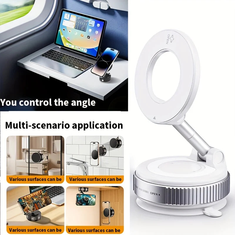 New vacuum suction cup phone holder for car, rotating magnetic phone holder, car navigation.