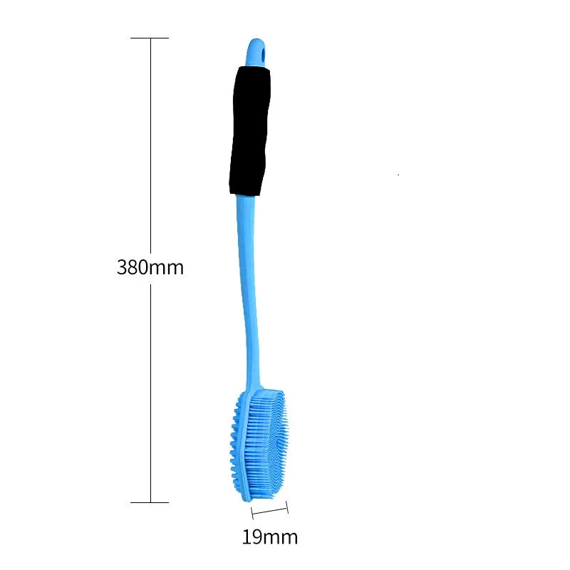 1pcSilicone Anti Slip Shower Brush Household Double Sided Thickened Bathing Brushes Extend Widen Brush Head Bath Sponge Scrubber