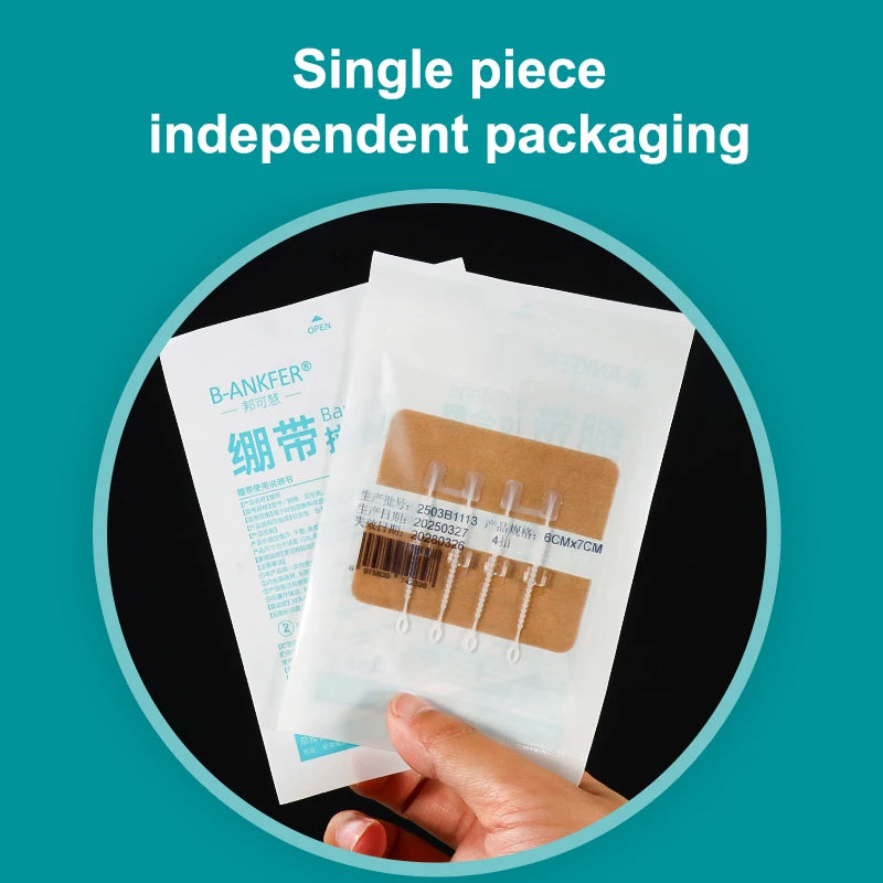 1pcs Zipper Tie Wound Closure Patch Hemostatic Patch Wound Fast Suture Zipper Band-Aid Outdoor Portable