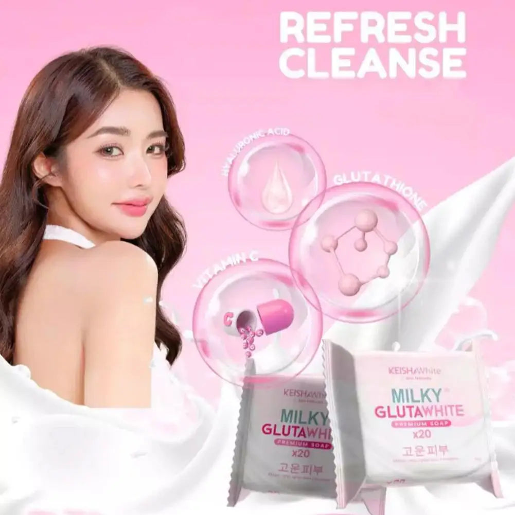 1/3PCS Korean MILKY GLUTAWHITE Premium Soap 70g Deep Cleansing Nourishing Rich Foam Soap Efficient Body Face Cleansing Care