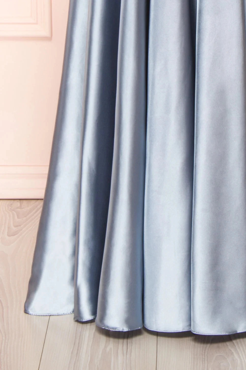 BABYONLINE Elegant Bridesmaid Dress Cowl Neck Adjusted Spaghetti Silky-satin Fabric A-line Silhouette Wedding Women Long Gown