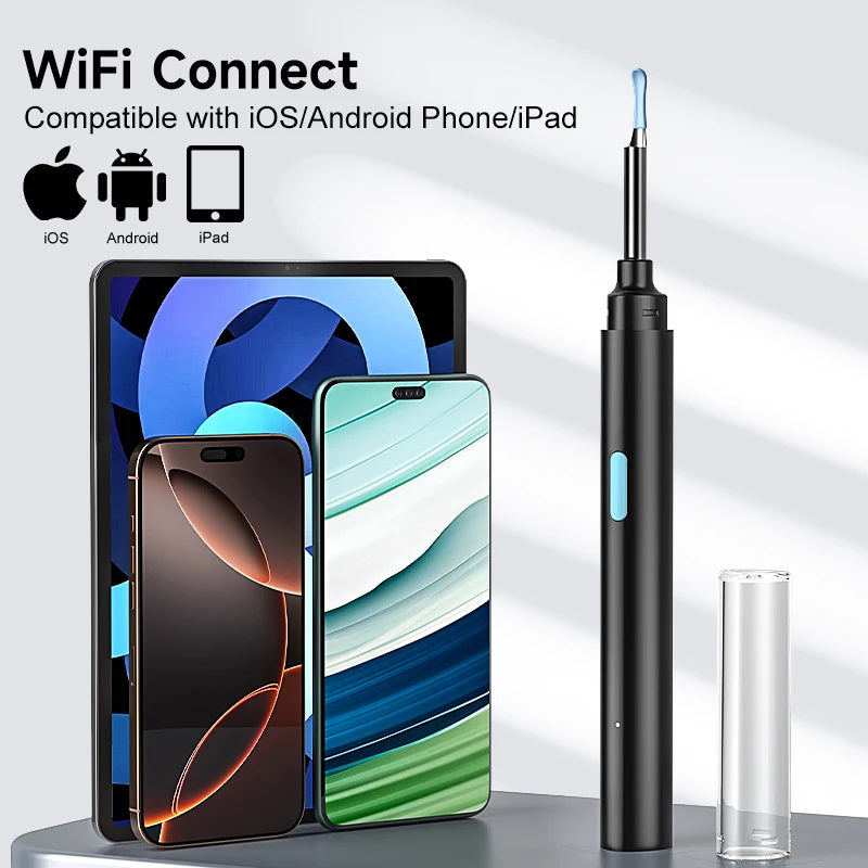 Visual Ear Cleaner Video Ear Camera 4.2mm Ear Picking WIFI Ear Endoscope With 6LEDs Digital Ear Wax Removal Tool Ear Spoon Kit
