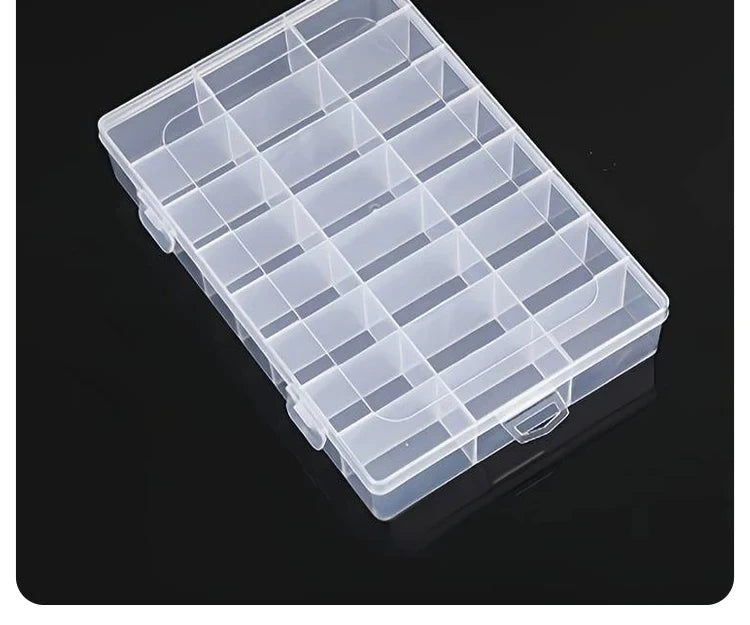 24-Grid Transparent Storage Boxes - Multi-Purpose Organizer for Hardware Buttons, Fishing Gear, Jewelry, Accessories & Stationer