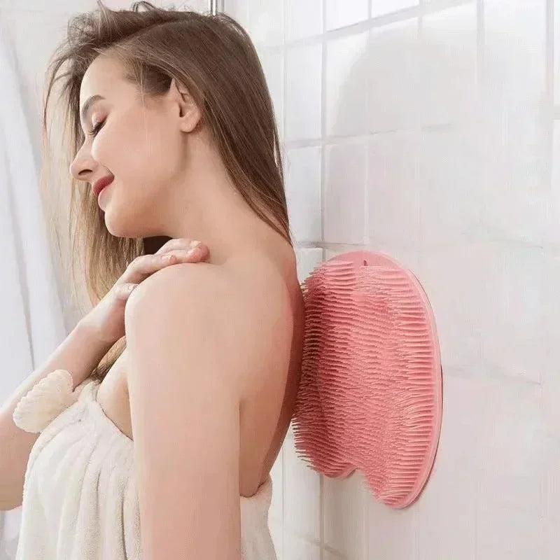 Silicone Massage Shower Mat Non-slip Wash Foot Pad Foot Exfoliating Bathroom Rub Back Brush with Sucker Bath Massage Brush Pad
